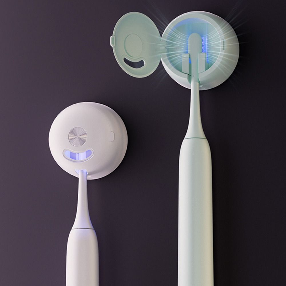 Self-adhesive 2 in 1 Toothbrush Holder Removable Hanging Toothbrush Sanitizer Rack  Home