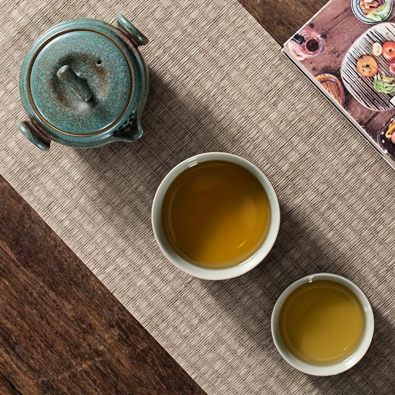 Handgefertigtes Kung Fu Keramik Teekannen- und Teetassen-Set für Reisen, Büro, Wohnzimmer, Camping - Tragbares und kreatives Geschenk