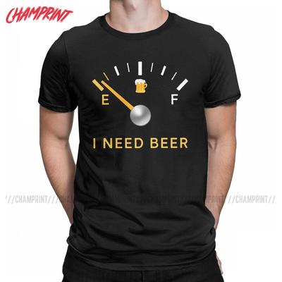 T-shirts pour hommes J'ai besoin d'un indicateur de bière Incroyable T-shirt en pur coton Manches courtes Drôle T-shirt boisson Col rond Hauts Fête
