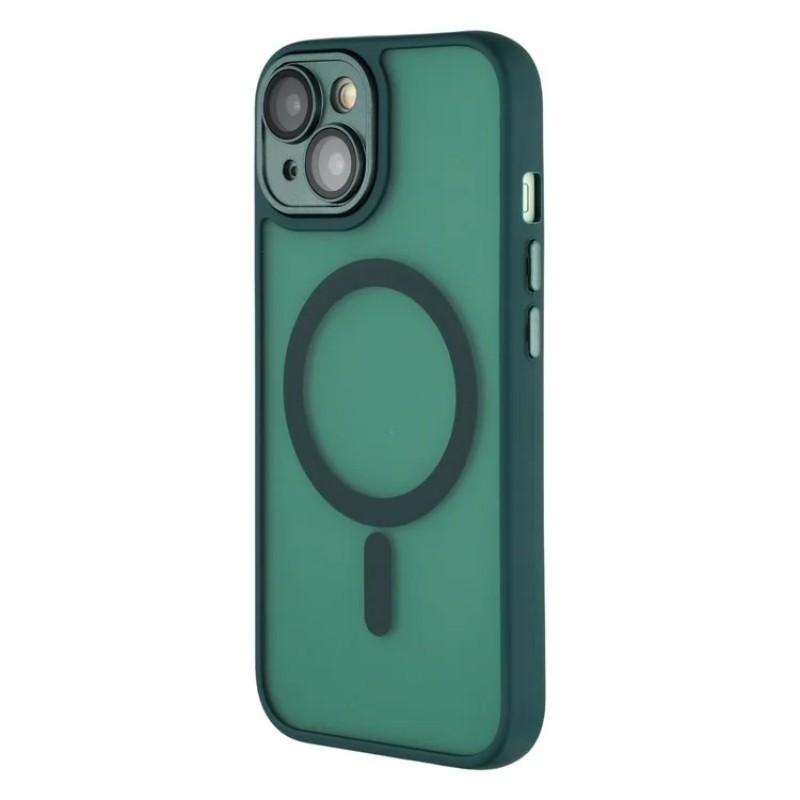 For iPhone 13 6.1 inch Case Compatible with MagSafe WANLONFENG QB Series PC TPU Phone Cover with Screen Film