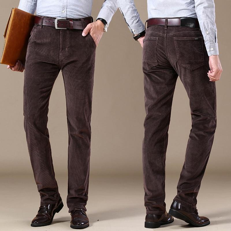 Pantaloni Casual da Uomo in Velluto a Coste Spesso a 6 Colori Inverno Nuovo Stile Moda Business Elasticizzati Vestibilità Regolare Pantaloni Abbigliamento Marca Maschile