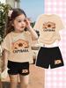 Cartoon Capybara Funny Print Boy Girls Short Sleeved T-Shirt Casual Shorts Children's Set Summer Casual Suit 2 Piece Tracksuits