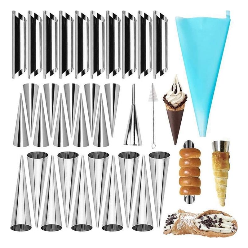 Convenient Croissants Making Mold Essential Cannoli Form Tube Cream Horn Moulds Kitchen Utensils for Cooking Lover