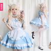 Cat sky blue maid outfit Japanese anime Alice girl maid cosplay maid dress princess dress