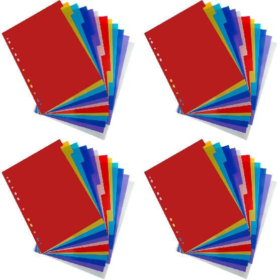 21 Tab A-Z Binder Dividers, 3 Ring Plastic Binder Dividers with Tabs Multicolor Alphabet Dividers for 2/3/4/11 Ring Binders, Letter Size (8.2×11.6