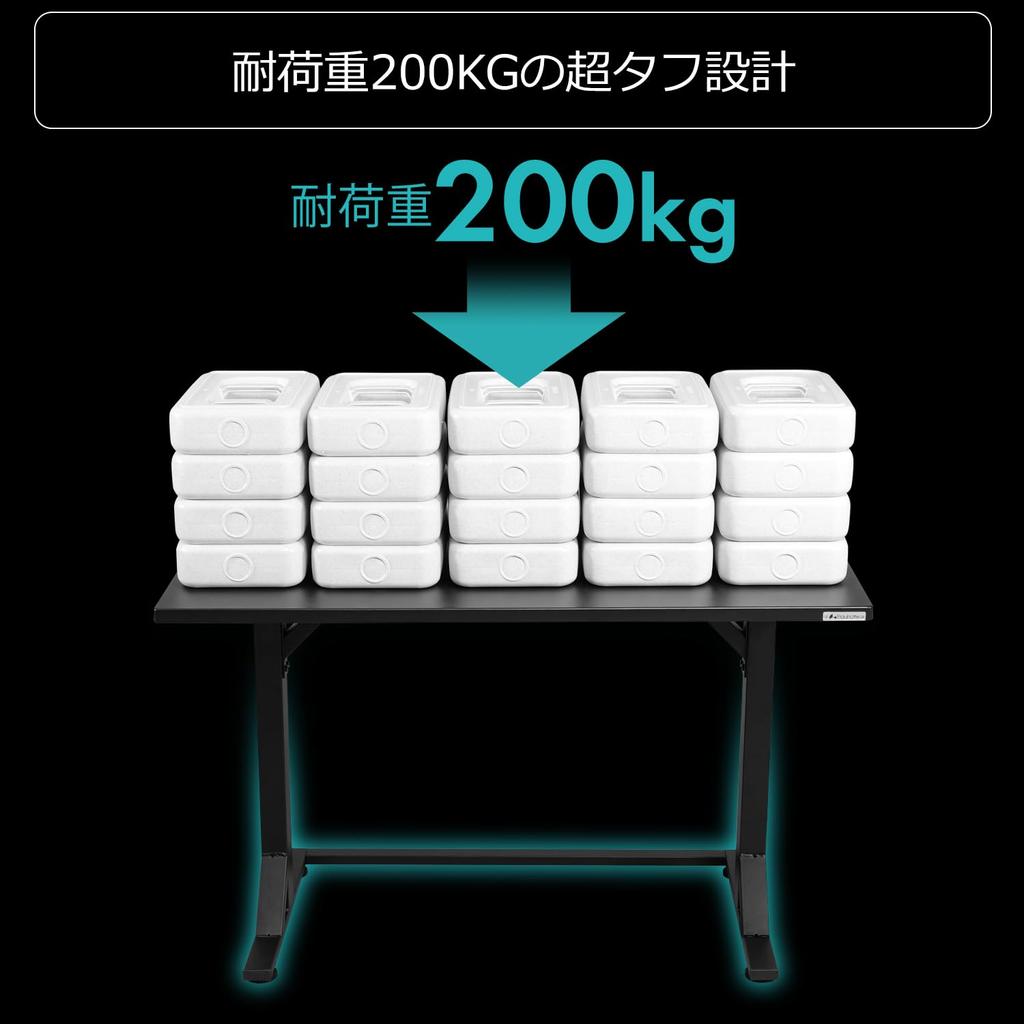 Bauhutte Herní stabilní stůl s nohama Stůl s nosností 200 kg Počítačový stůl Stůl, (BHD-ST-LEG-BK), Odolnost proti otřesům,