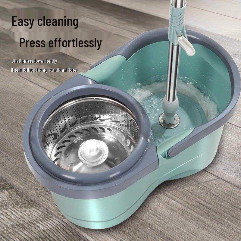 Stainless Steel Dual-Use Rotary Mop with Replaceable Mop Head