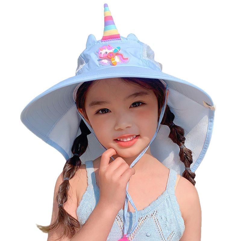Kids' Wide Brim Sun Protection Hat for Spring & Summer – Breathable UV Shield for Boys & Girls