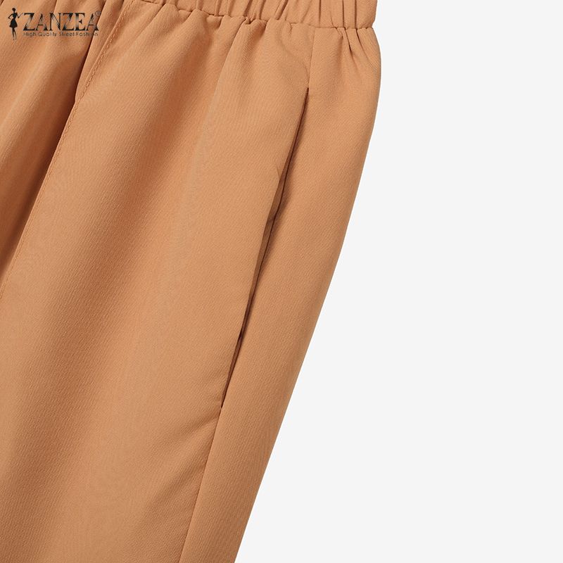 ZANZEA Women Casual Long Sleeve Blouse and Pants Two Piece Suit Sets