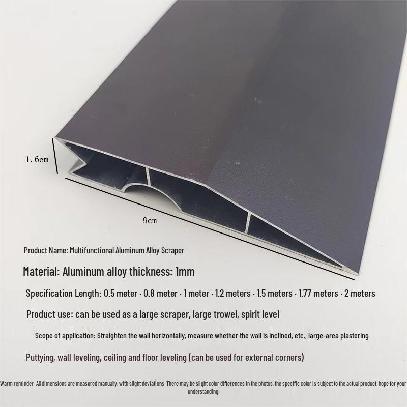 Aluminum Alloy Multi-Purpose Scraper and Corner Ruler for Plastering and Wall Leveling