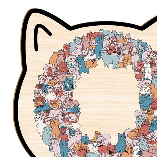 135 Stück/Set Katze Geformtes Holzpuzzle Fokus Logiktraining Holzpuzzlespiel Pädagogisches Schwieriges Puzzle Spielzeug Dekoration Geschenk für Katzenliebhaber