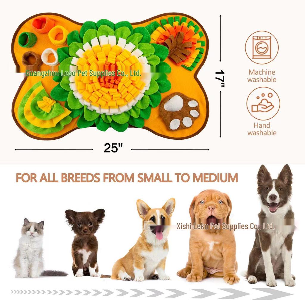 Bone-Shaped Snuffle Mat: Scent Training & Puzzle Slow Feeder for Dogs