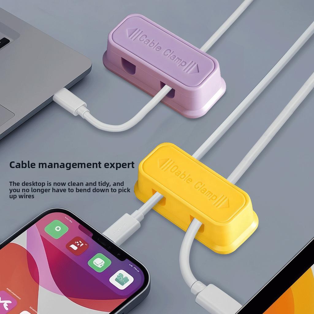 Magnetic Dual-Port Cable Organiser for Desktop or Wall Mounting