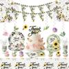 Eucalyptus Leaf Party Supplies Themed Birthday Party Holiday Cutlery Flag Paper Tissue Paper Cup Tablecloth Banner Cutlery