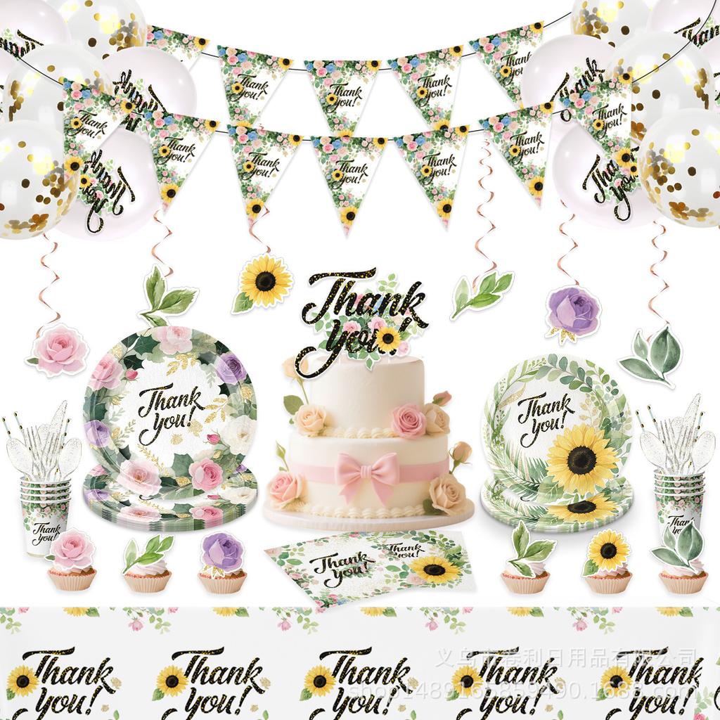 Eucalyptus Leaf Party Supplies Themed Birthday Party Holiday Cutlery Flag Paper Tissue Paper Cup Tablecloth Banner Cutlery