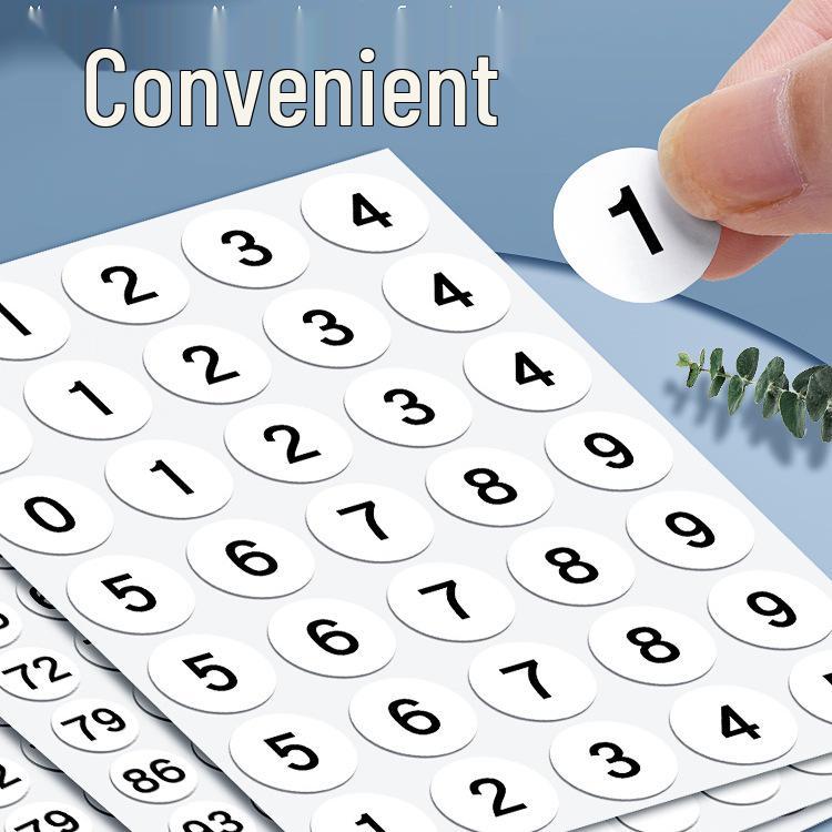 Self-Adhesive Small Round Number Stickers 1-100 for Handwritten Labels