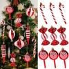 14pcs/set Lollipop Xmas Tree Hanging Pendants Red Christmas Tree Hanging Ornaments  Party