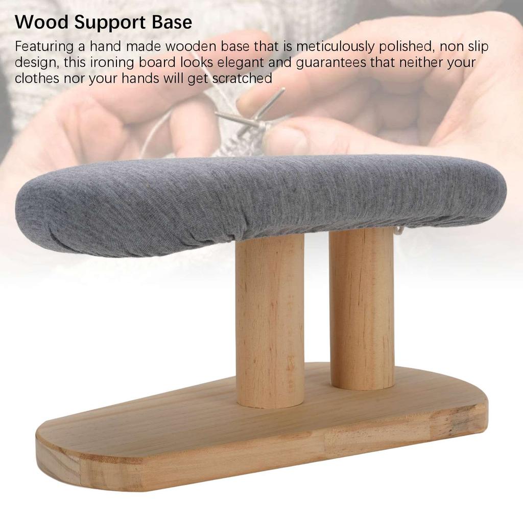 Mânecă Placă de Călcat cu Bază de Suport din Lemn Taburet Portabil de Masă pentru Călcat pentru Cusut Acasă