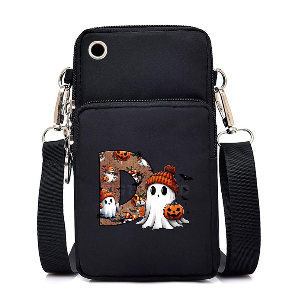 Halloween cute little ghost 26 letter messenger bag multi-function go out portable mobile phone bag