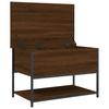 Storage Bench In Brown Oak Finish 70 X 42.5 X 47 Cm Engineered Wood