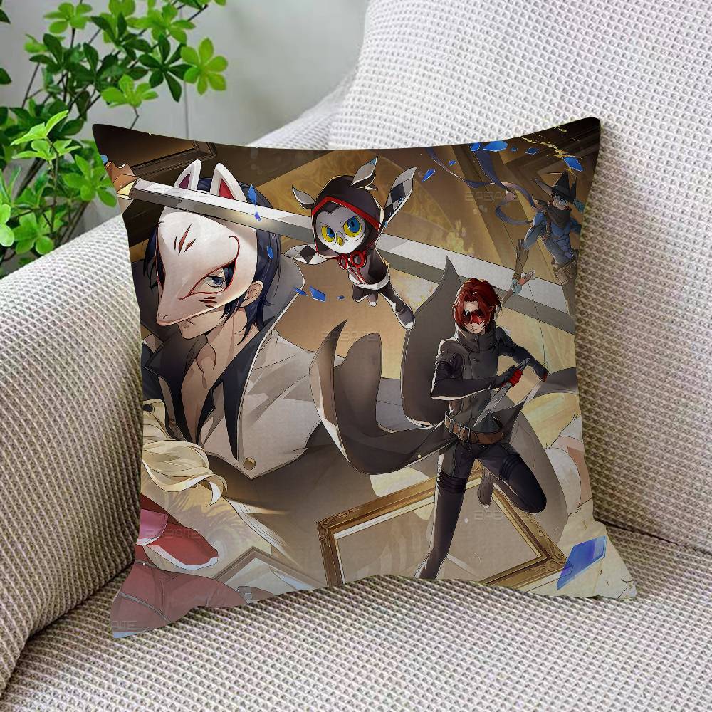 Hot Video P-Persona 5 Gaming Cushion Cover Pillowcase Upholstery Sofa Throw Pillow Home Decor Pillowcas