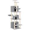 171601 vidaXL Arbre à chat avec griffoirs en sisal Gris clair 180 cm