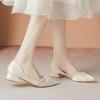 Korean late evening wind fairy shoes with skirts, light mouth thick heels in summer, not tired feet, Mary Jane shoes