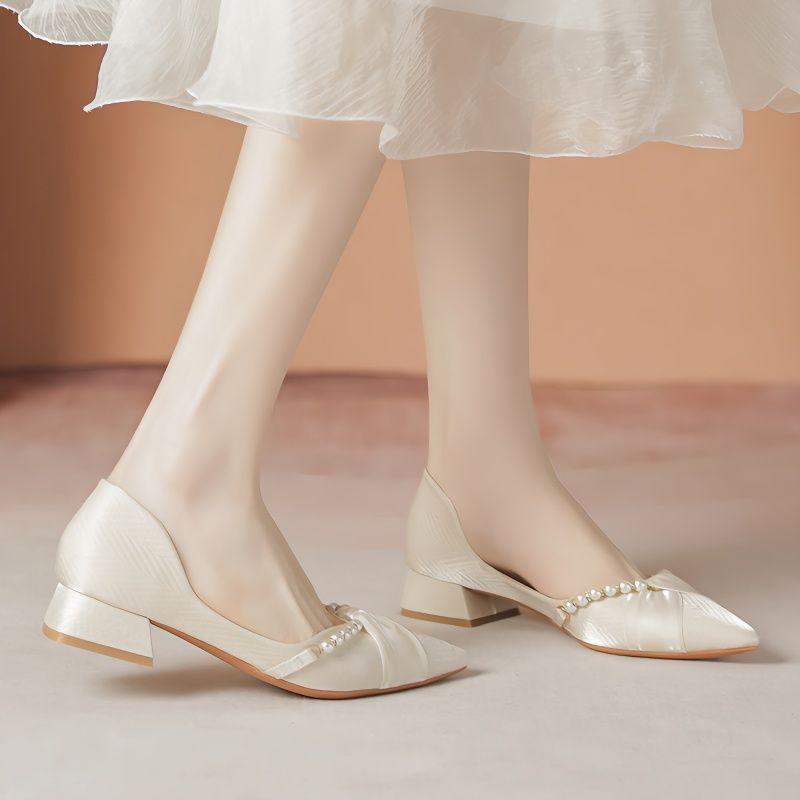 Korean late evening wind fairy shoes with skirts, light mouth thick heels in summer, not tired feet, Mary Jane shoes