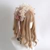 Original Handmade Lolita Hair Accessories Hairpin Flower Ball Bow Lace Champagne Headband Veil