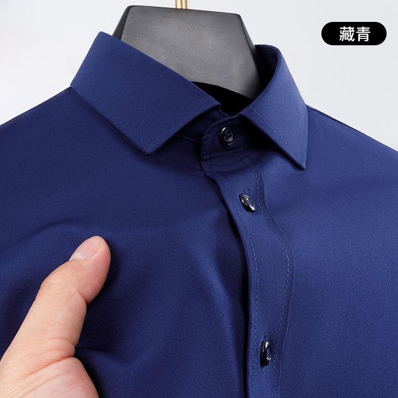 Large size four-sided stretch shirt men's long-sleeved non-ironing tooling business casual high-end white shirt
