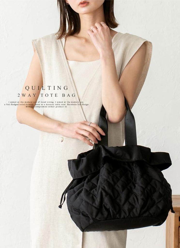 VITAFELICE Quilted 2-Way Tote Bag for Women (inb-10123z, Gray)