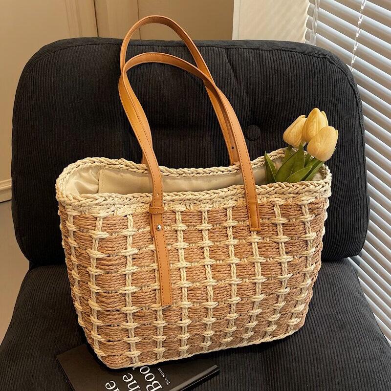Mei Wan er French-Style Woven Straw Tote Bag W1-B70
