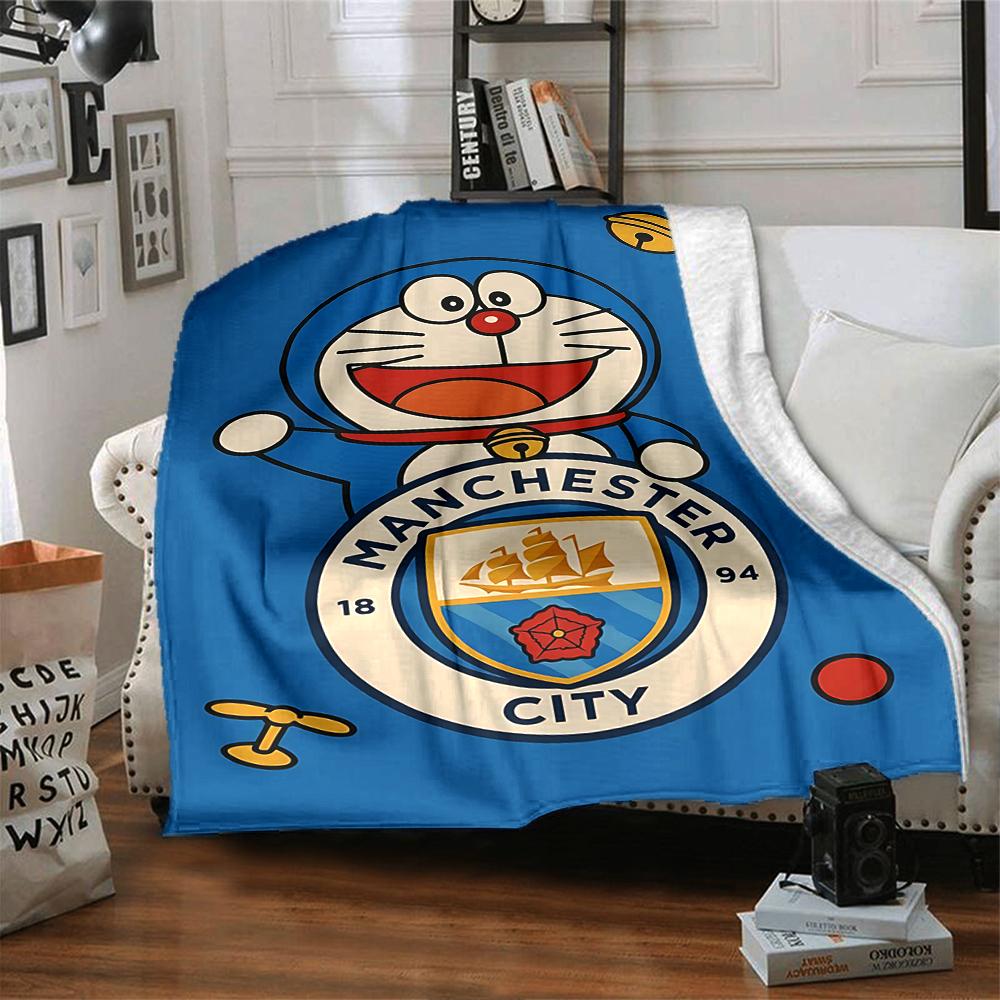 Manchester City Wappen Decken Flanell Bedruckt Atmungsaktiv Warm Überwurf für Zuhause Büro Bettwäsche 0708a21
