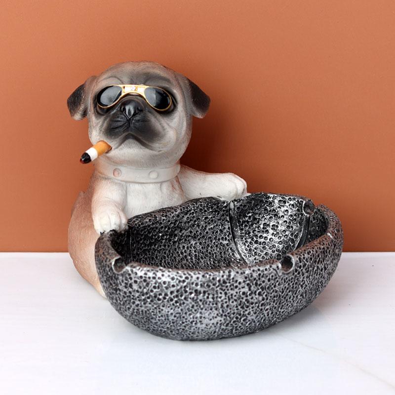 Creative Puppy Cat Dog Ashtray, Anti Fly Ash Ashtray, Home Living Room Office Funny Ashtray, Birthday Gift for Boyfriend