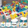 Multifunctional Building Block Table for Early Education – Large Particle Puzzle Toy for Boys and Girls Aged 3-5, Perfect Birthday Gift.
