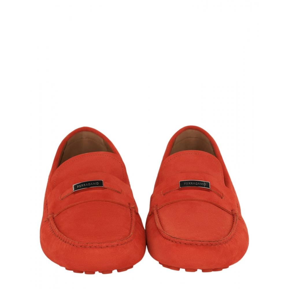 Salvatore Ferragamo Grenoble Suede Drivers Orange