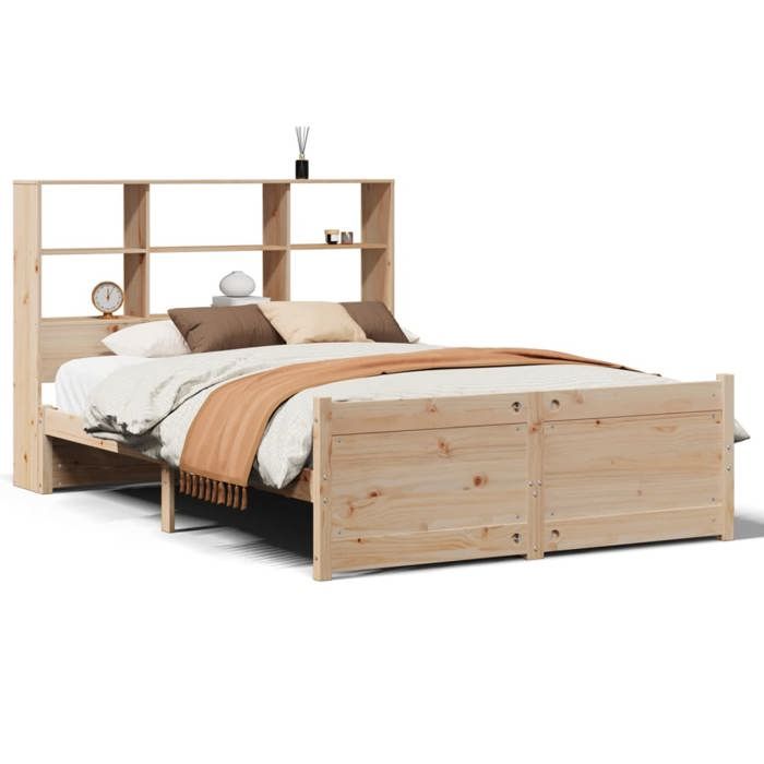 VidaXL Lit bibliothèque sans matelas 150x200 cm bois massif de pin 3322473