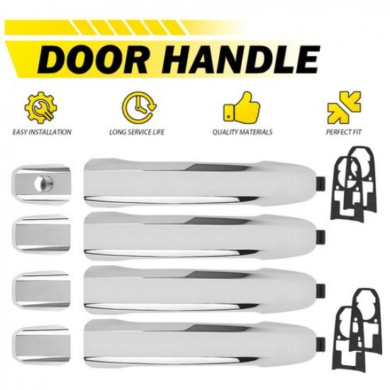Fit For Chevrolet 1500 Silverado Exterior Door Handle 2014-22 Set of 4 Chrome