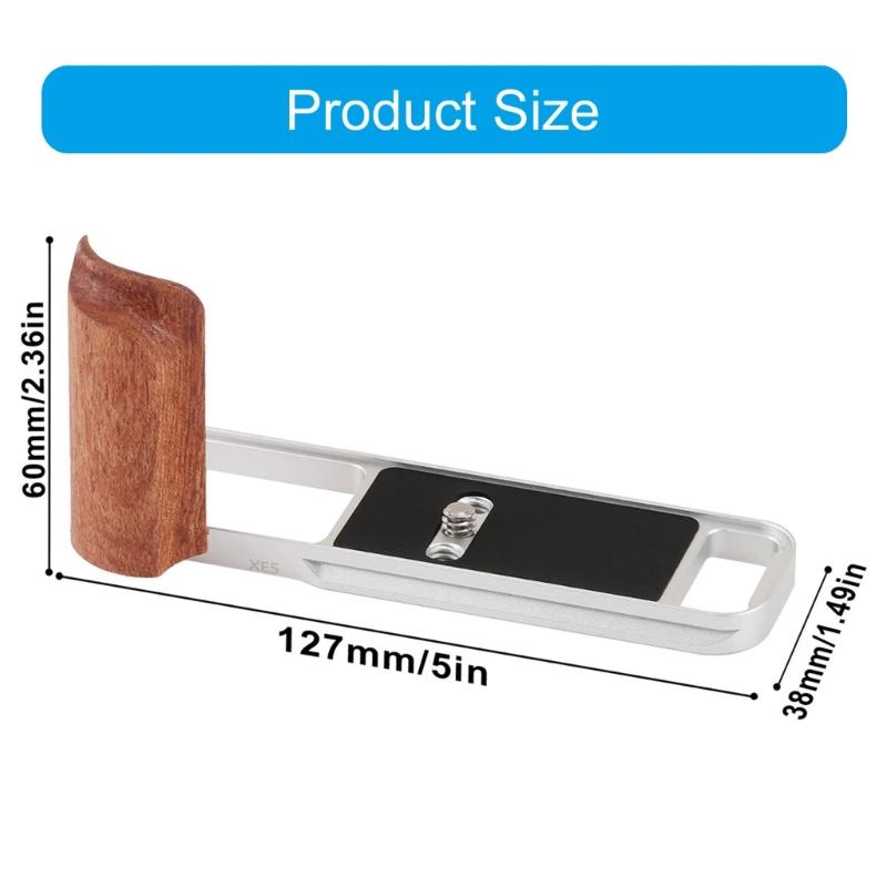 Aluminum Quick Release Plate Featuring Wood Grip and Fast Toolless Setups Secure Mounting for XE5 Photography