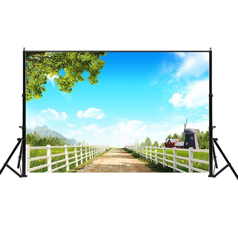 Landscape Backdrop with Blue Sky&White Clouds for Events,Parties,Studio Shoots,Outdoor Celebrations,Live Streaming