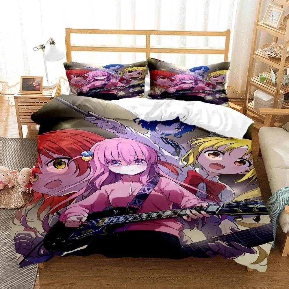 Anime Bocchi the Rock Bedding set Printed Duvet Cover Pillowcase Single Double Queen Super King Size Sets