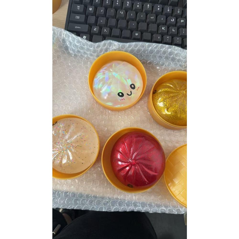 Glitter Dumpling Squishy Toy Anxiety Relief Tension Reusable Material Unique Sensory Toys Realistic Dumplings Decompression Toy