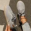 Fashion Breathable Linen Casual Flat Shoes Woman Espadrilles Loafers Ladies Comfy Houndstooth Print Canvas Zapatos Soft Driving Footwear