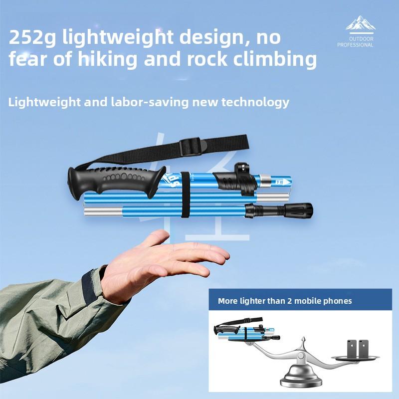 Lightweight Aircraft-Grade Aluminum Trekking Poles Telescopic with Down Grip Rubber Tip Kit Cork Handle for Comfortable Hiking