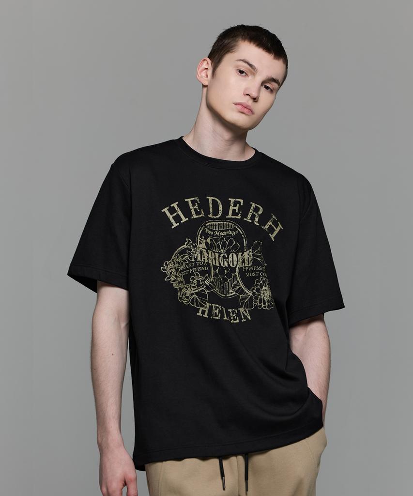 HEDER HELEN Marigold Black Half-T