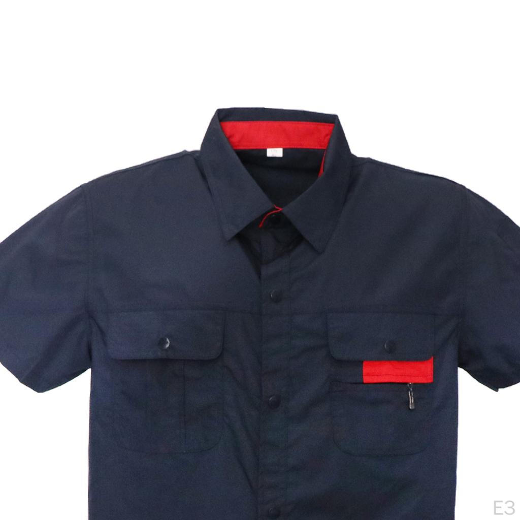 Unisex kortermet uniform arbeidstøy Button Up-jakke og langbuksedress S