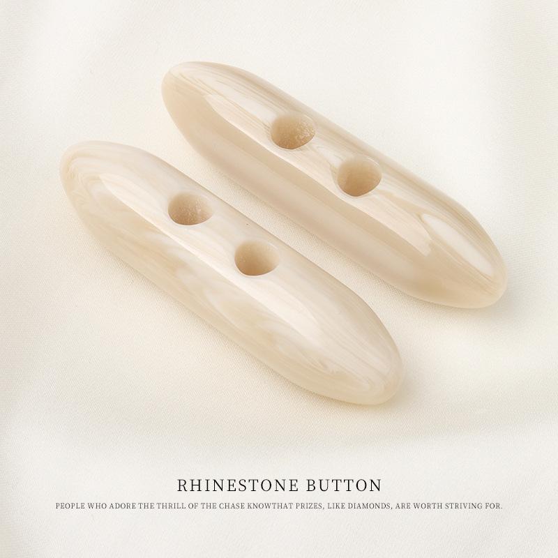 Resin Beige Pattern Olive Buckle Coat Trench Coat Button Down Jacket Cotton Coat Horn Pair Buckle Buckle Accessories