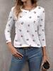 Women's Autumn Casual Tops, Long Sleeve T-Shirt With Color Block Patchwork Printed Pattern, Classic Design, Versatile, Comfortable Dusty Pink