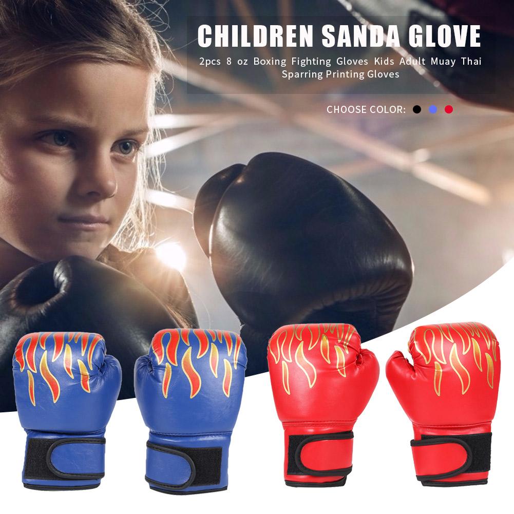 2Pcs Kids Boxing Gloves PU Leather Training Gloves Breathable Fighting Mitts Taekwondo Mitts for Punching Bag