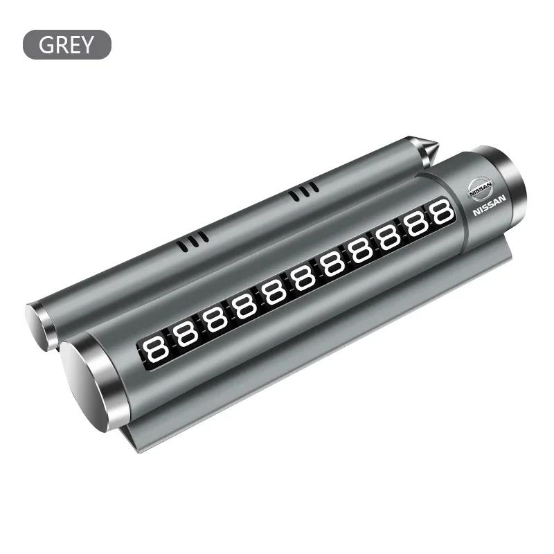 Car Temporary Parking Card Rotate Phone Number Plate Aluminum Stickers For Nissan X-trail Almera Qashqai Tiida Auto Accessories